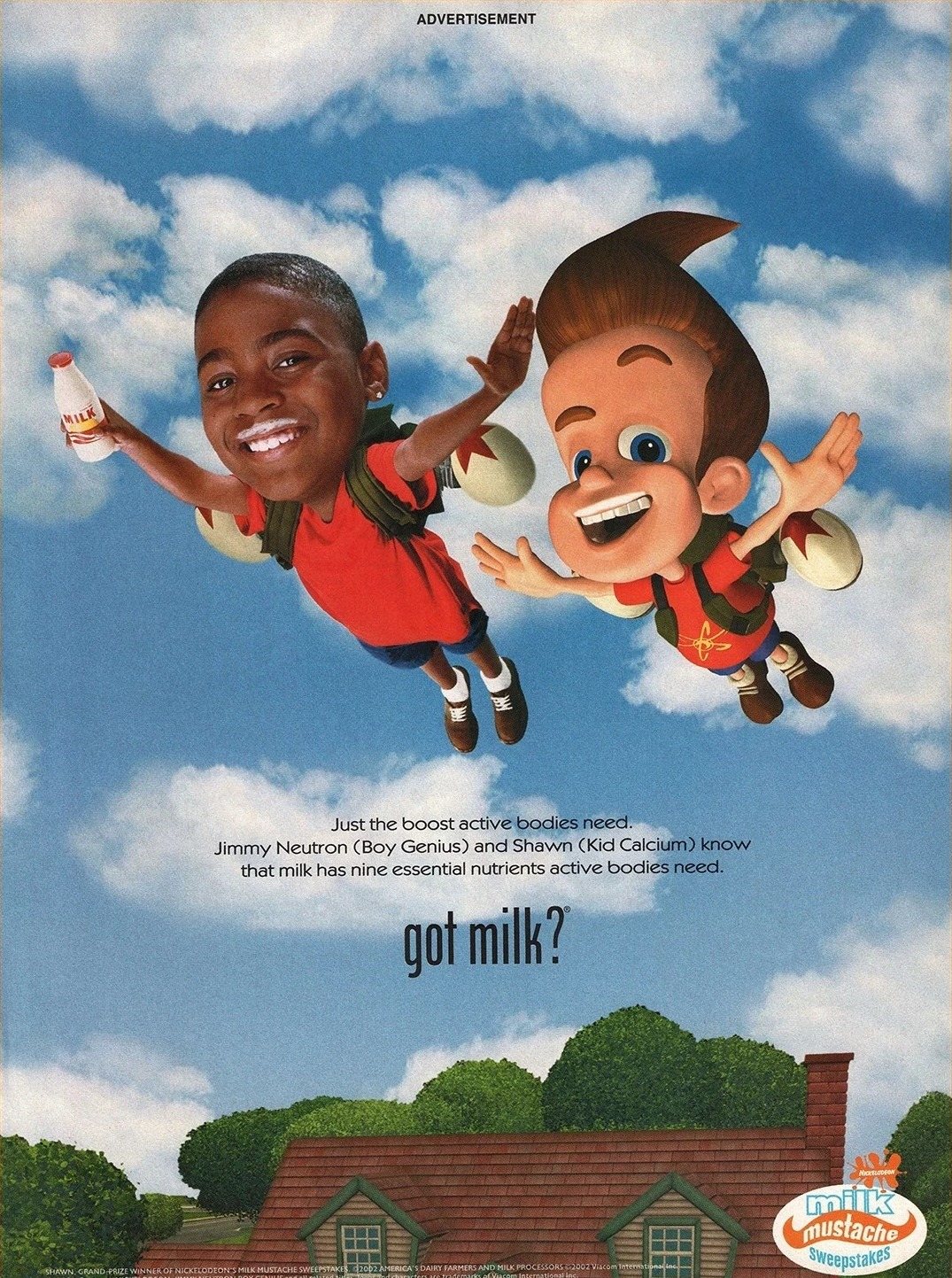 Shawn and Jimmy Neutron - Nickelodeon Milk Mustache winner