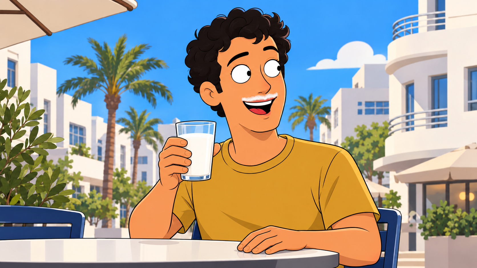 Original illustration for Israel Dairy Board milk mustache