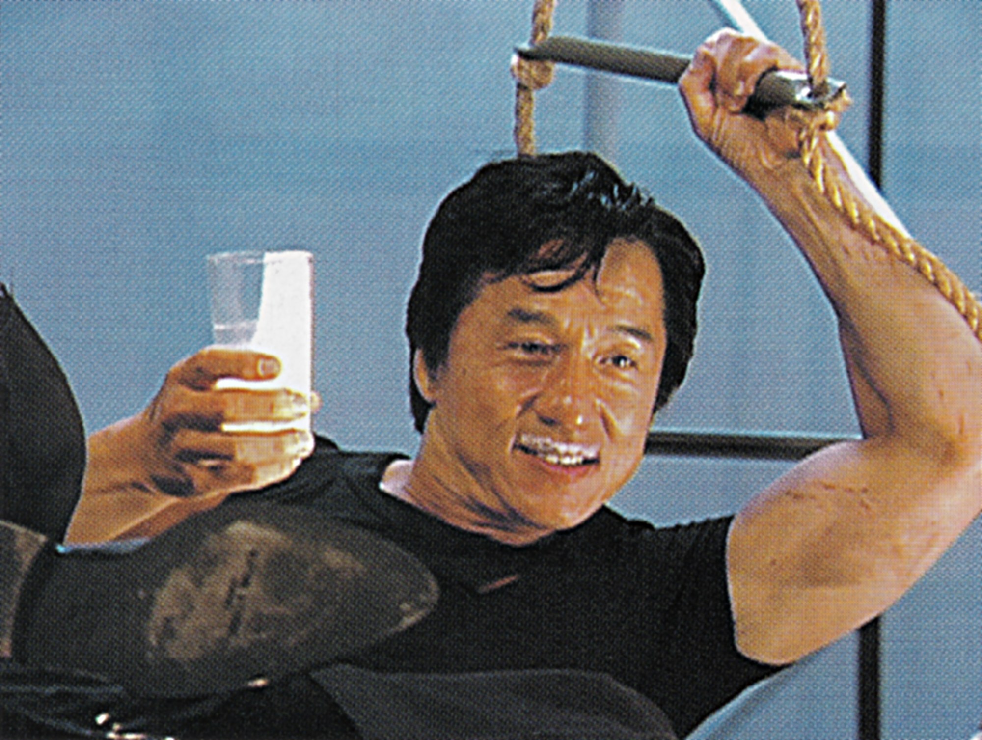 Jackie Chan — behind-the-scenes photo, from Milk Mustache Mania
