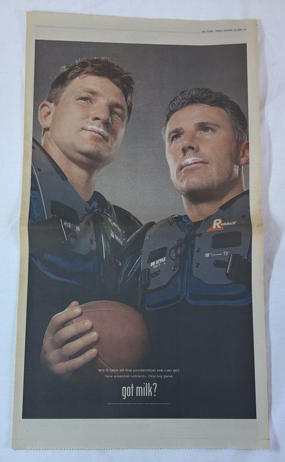 Brad Johnson / Rich Gannon - Super Bowl XXXVII — full-page newspaper version