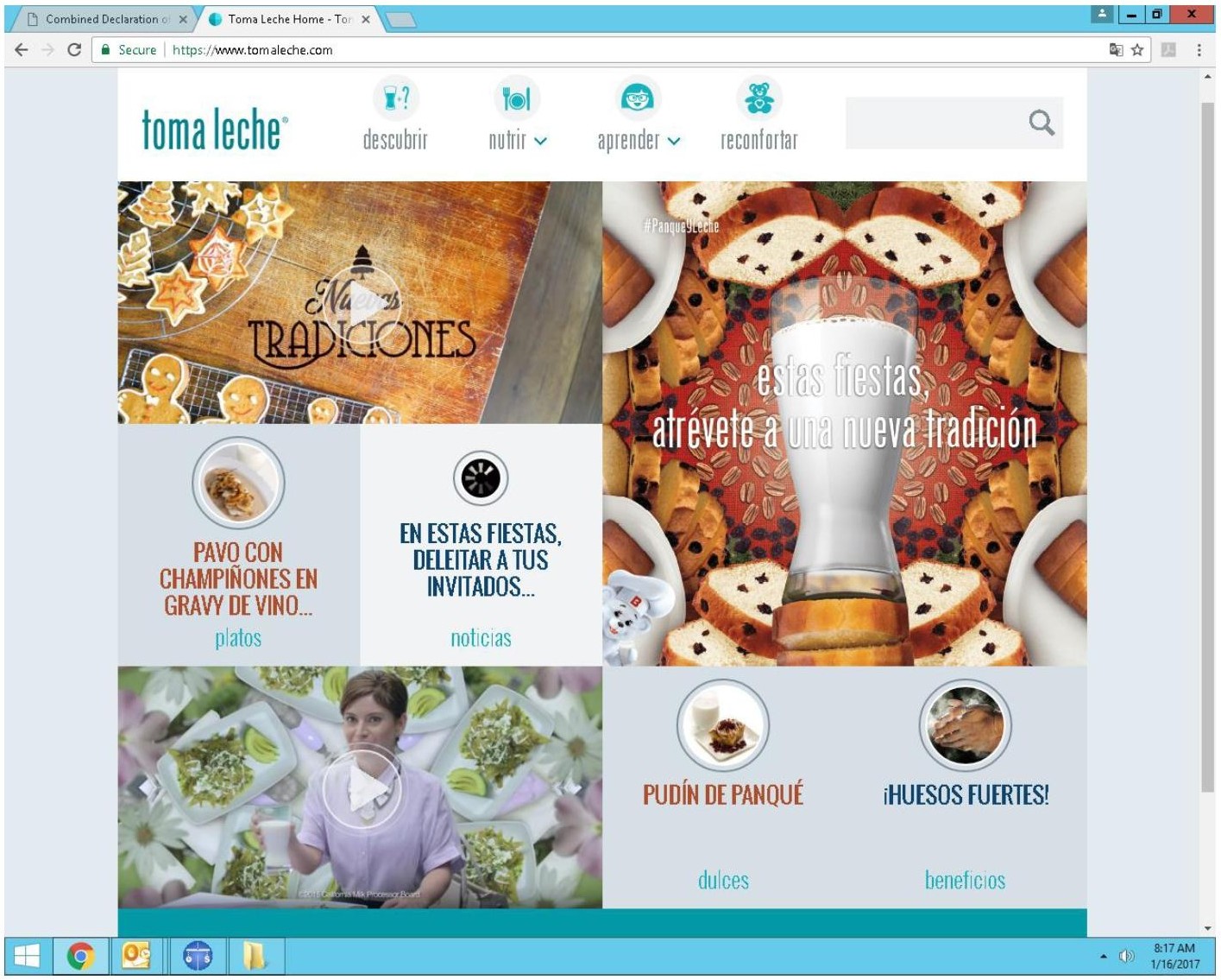 Toma Leche — “Nuevas Tradiciones” holiday campaign (tomaleche.com, 2016)