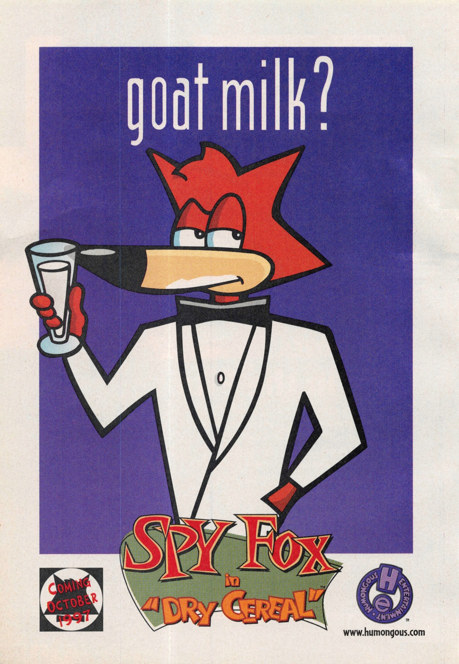 Spy Fox — Goat Milk? (Spy Fox on Dry Cereal), small — Second insertion — Disney Adventures, November 1997