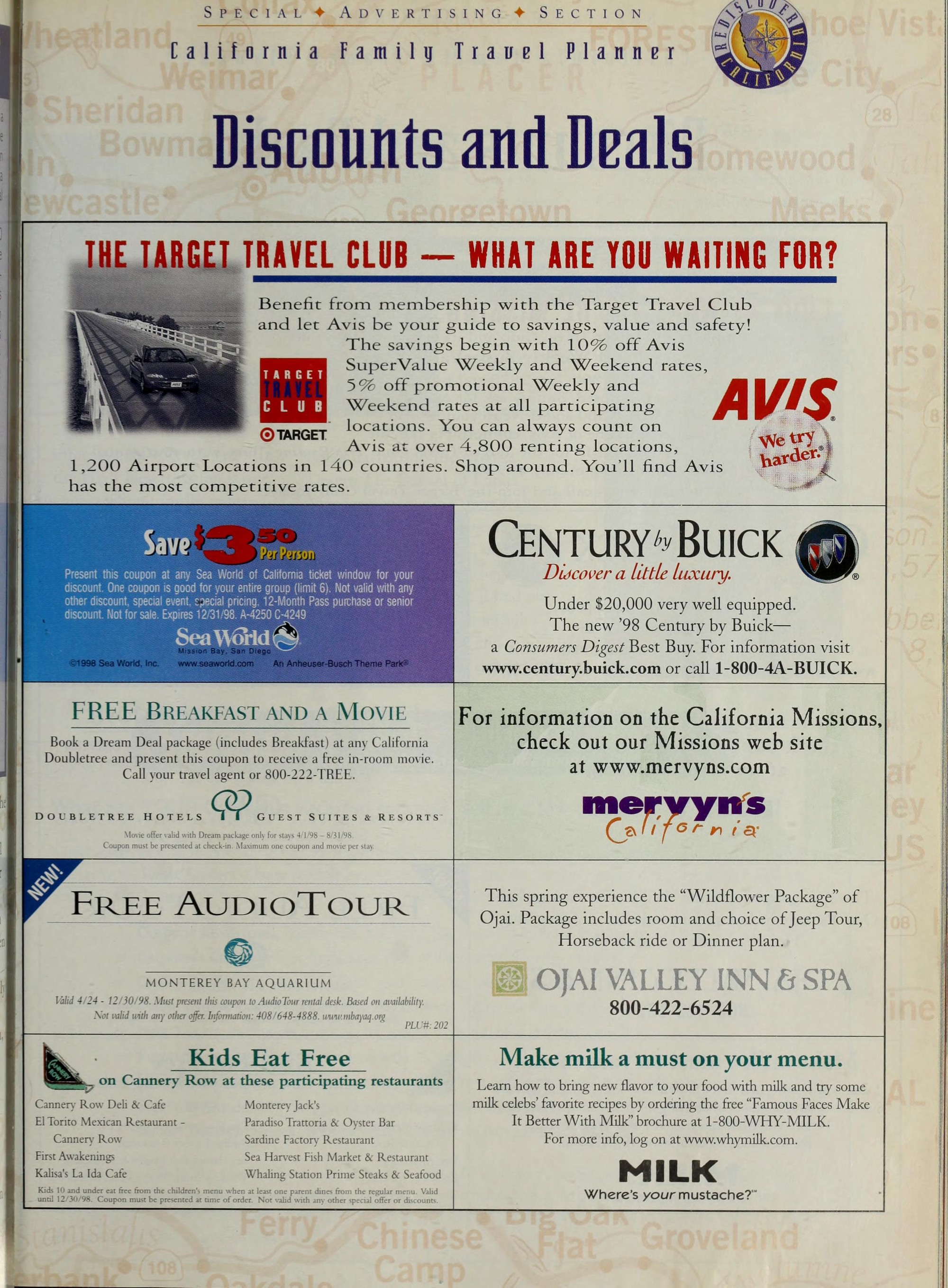 “Make milk a must on your menu” — Sunset advertising section unit (1998)