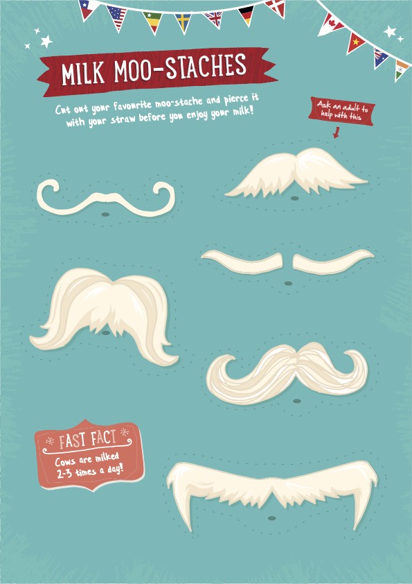 “Milk Moo-staches” cut-out activity sheet