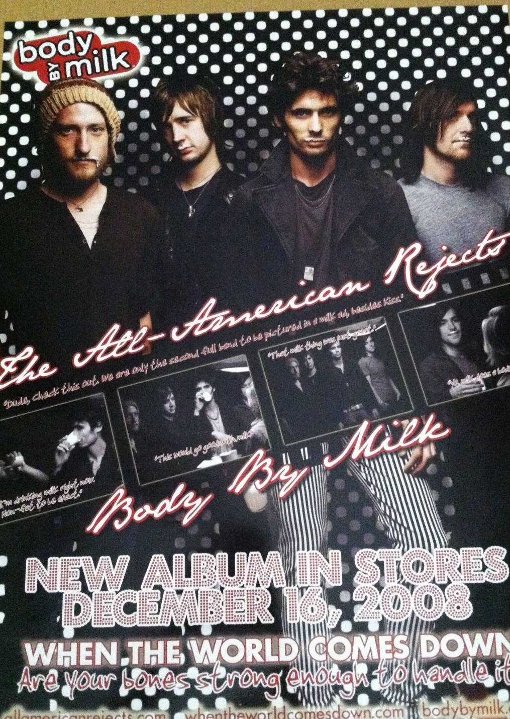 All-American Rejects “Body By Milk” album poster — When the World Comes Down