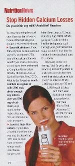 “Stop Hidden Calcium Losses” (Nutrition News column)