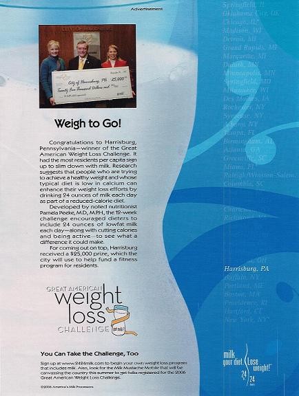 “Weigh to Go!” — Harrisburg, Pennsylvania, Great American Weight Loss Challenge winner ad