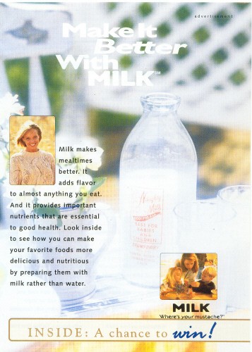 “Make It Better With Milk” advertising insert — “INSIDE: A chance to win!”