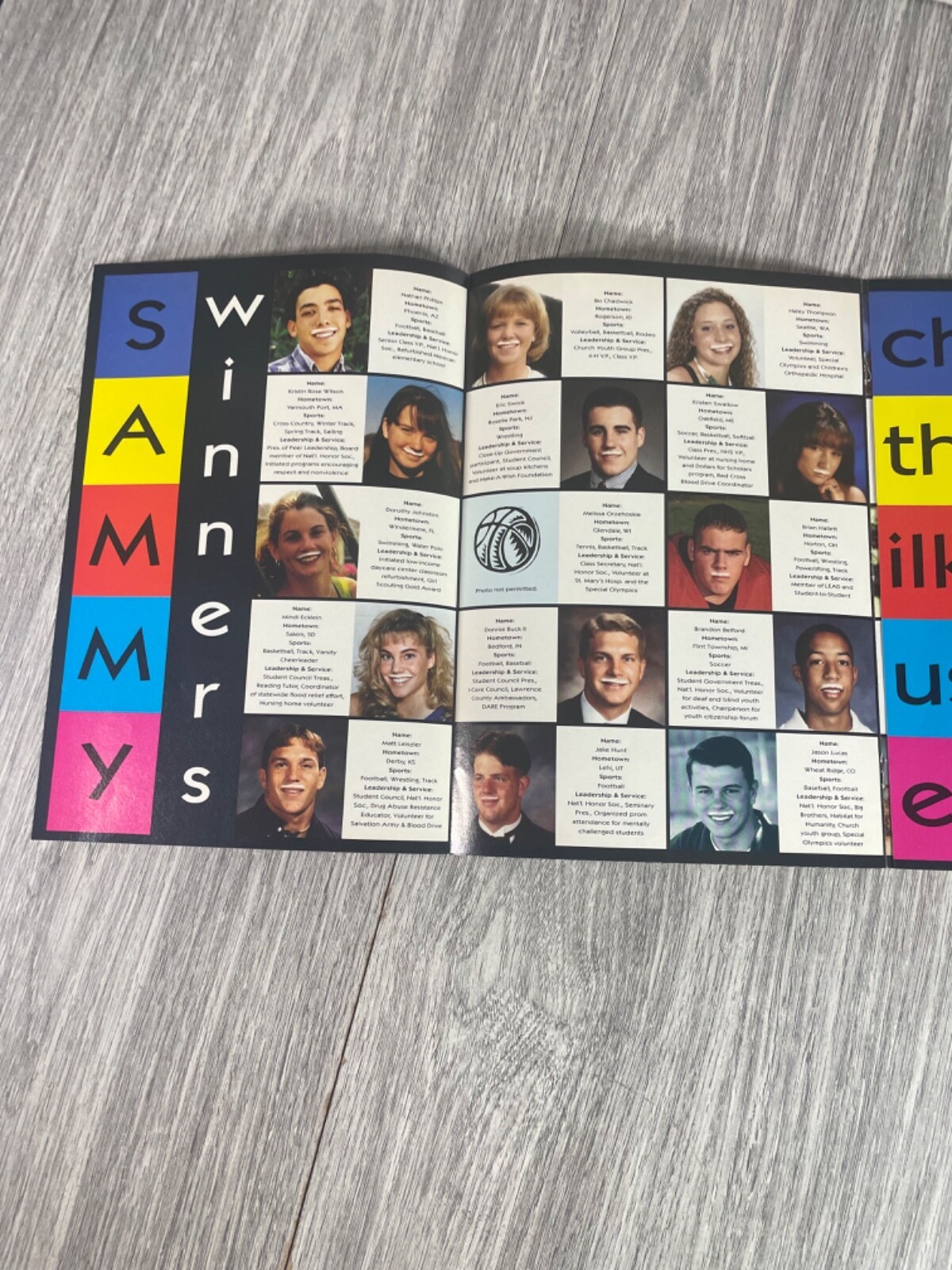 SAMMY Winners fold-out — Scholar Athlete Milk Mustache of the Year