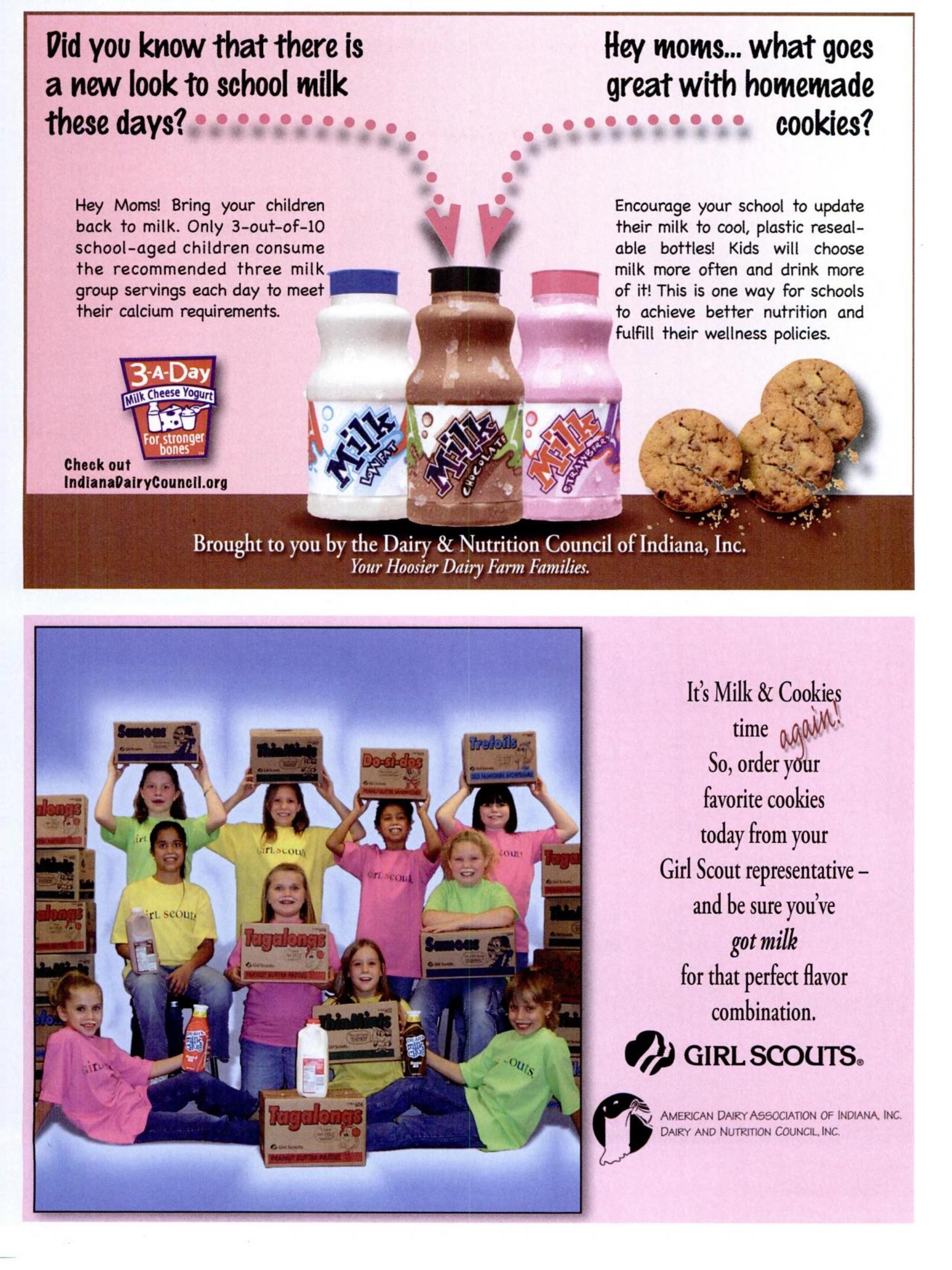 Girl Scouts “It’s Milk & Cookies time again!” — American Dairy Association of Indiana (Indianapolis Monthly, January 2008)