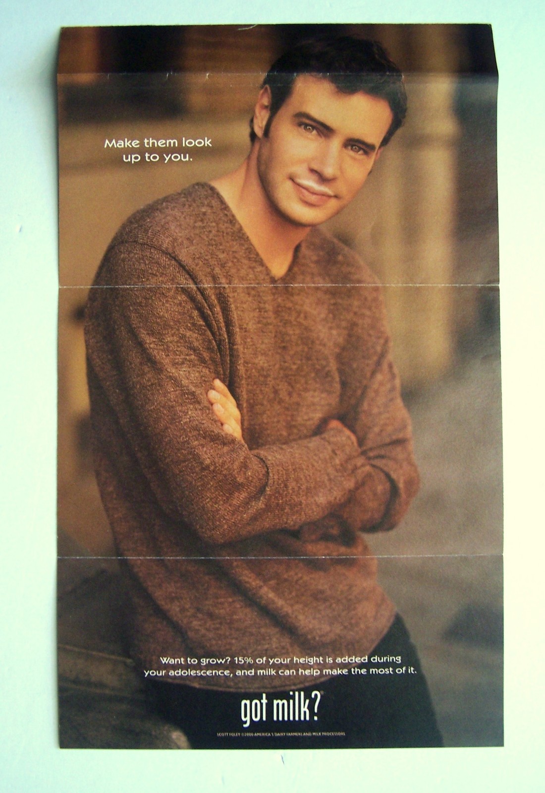 WB Milk Mustache Poster Preview - Scott Foley — the pull-out poster “Make them look up to you.”