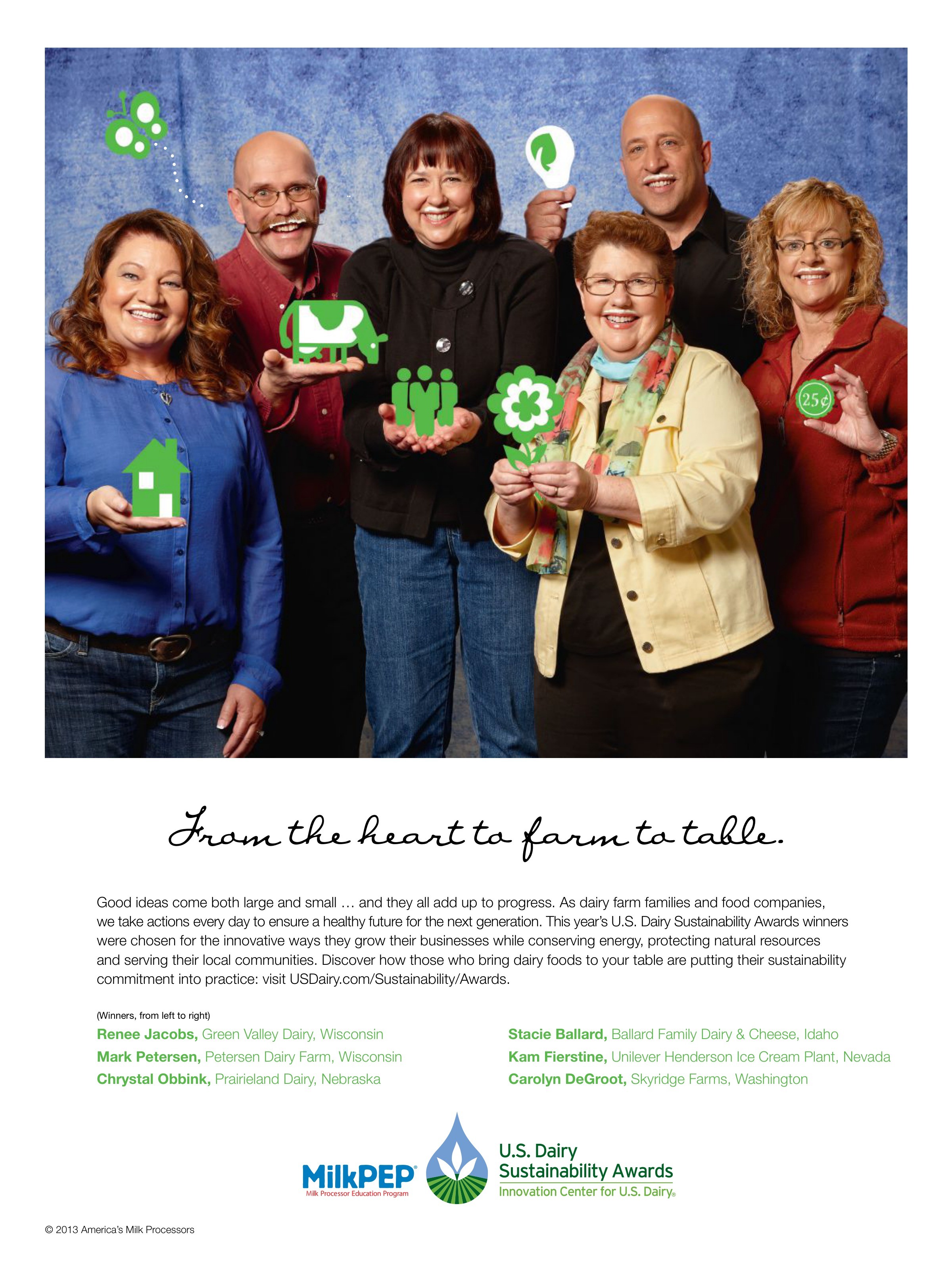2013 U.S. Dairy Sustainability Award winners finished Milk Mustache advertisement