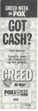 GOT CASH? — Fox TV game show "Greed"
