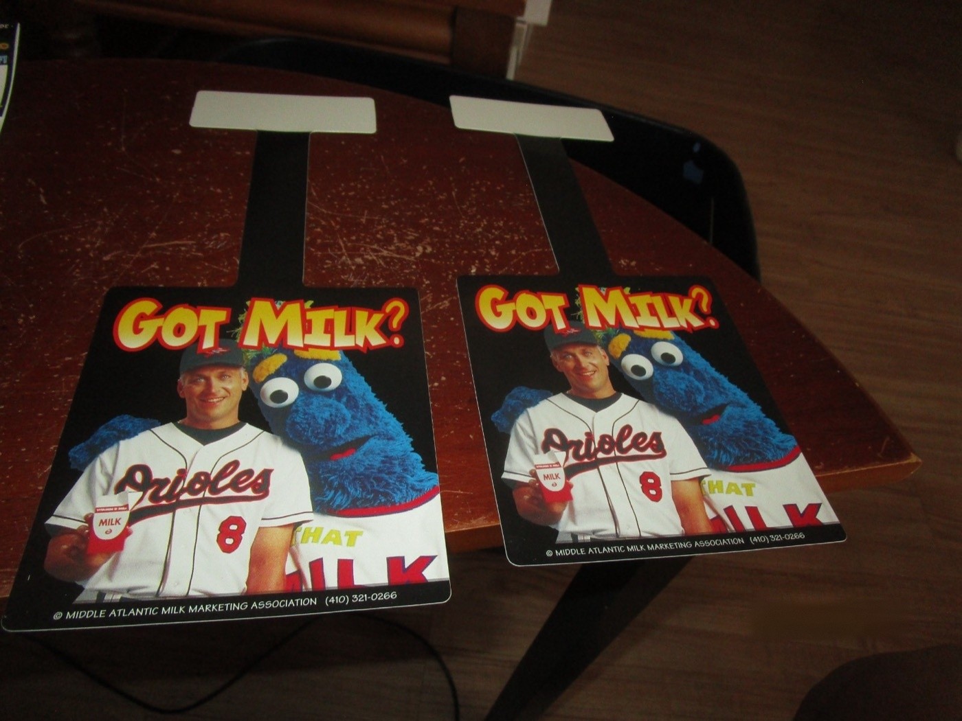 Cal Ripken / Orioles Bird got milk? POS Hanging Signs (pair)