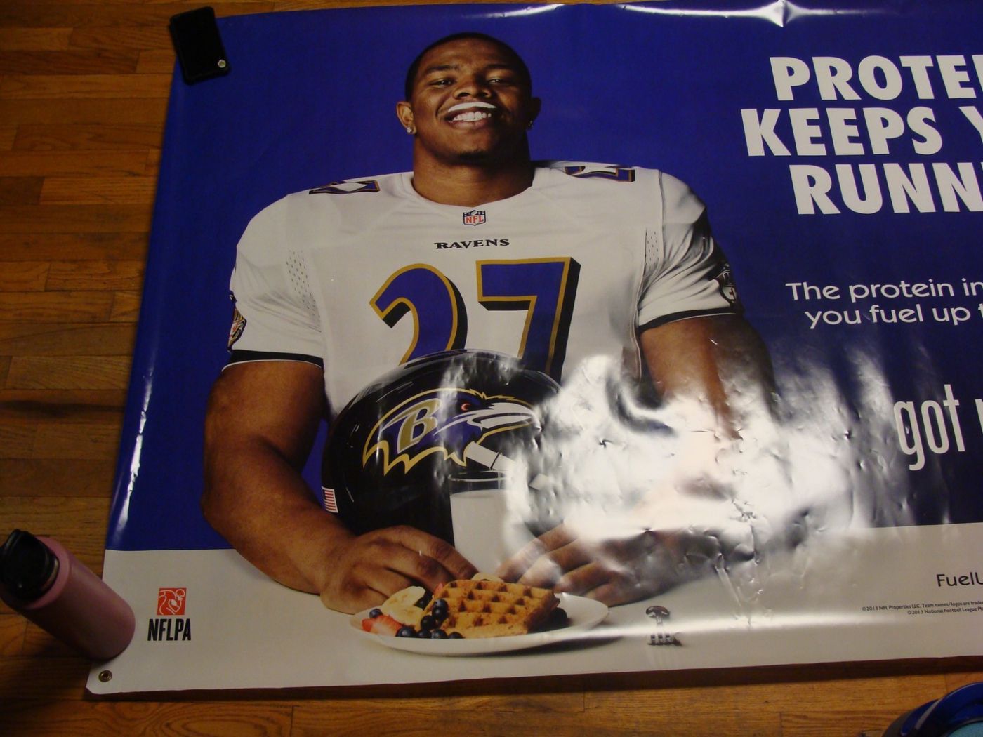 got milk? Ray Rice 'Protein Keeps You Running' NFL Banner (4x6 ft)
