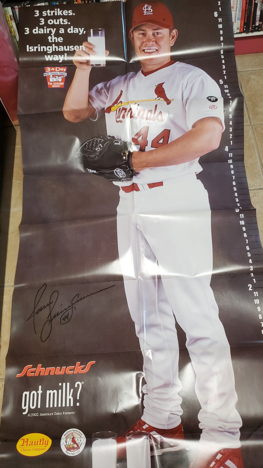 Jason Isringhausen — “3 strikes. 3 outs. 3 dairy a day” got milk? growth-chart poster (Cardinals)
