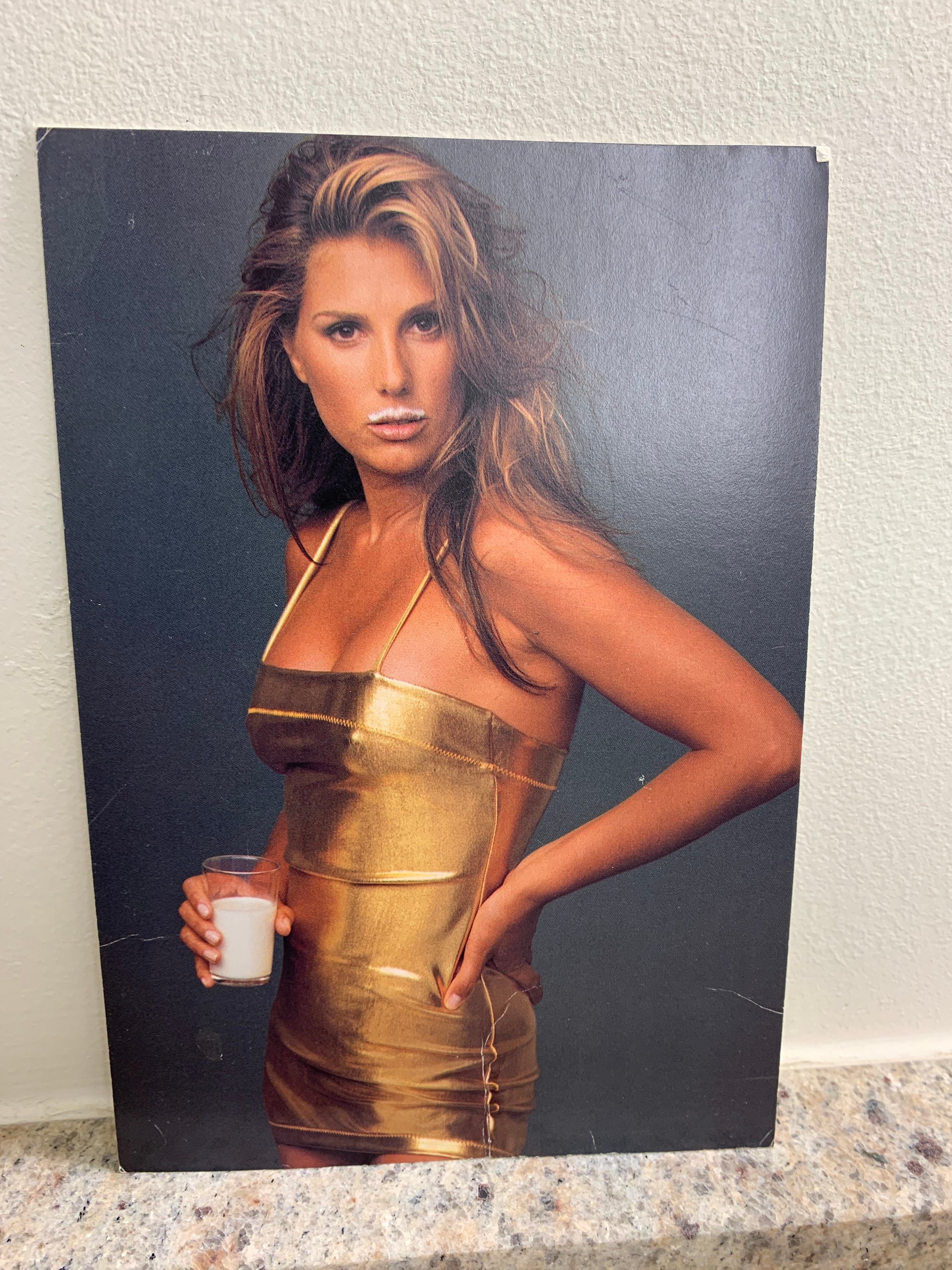 Milk Mustache 'Where's Your Mustache?' Daisy Fuentes Promotional GoCard Postcard