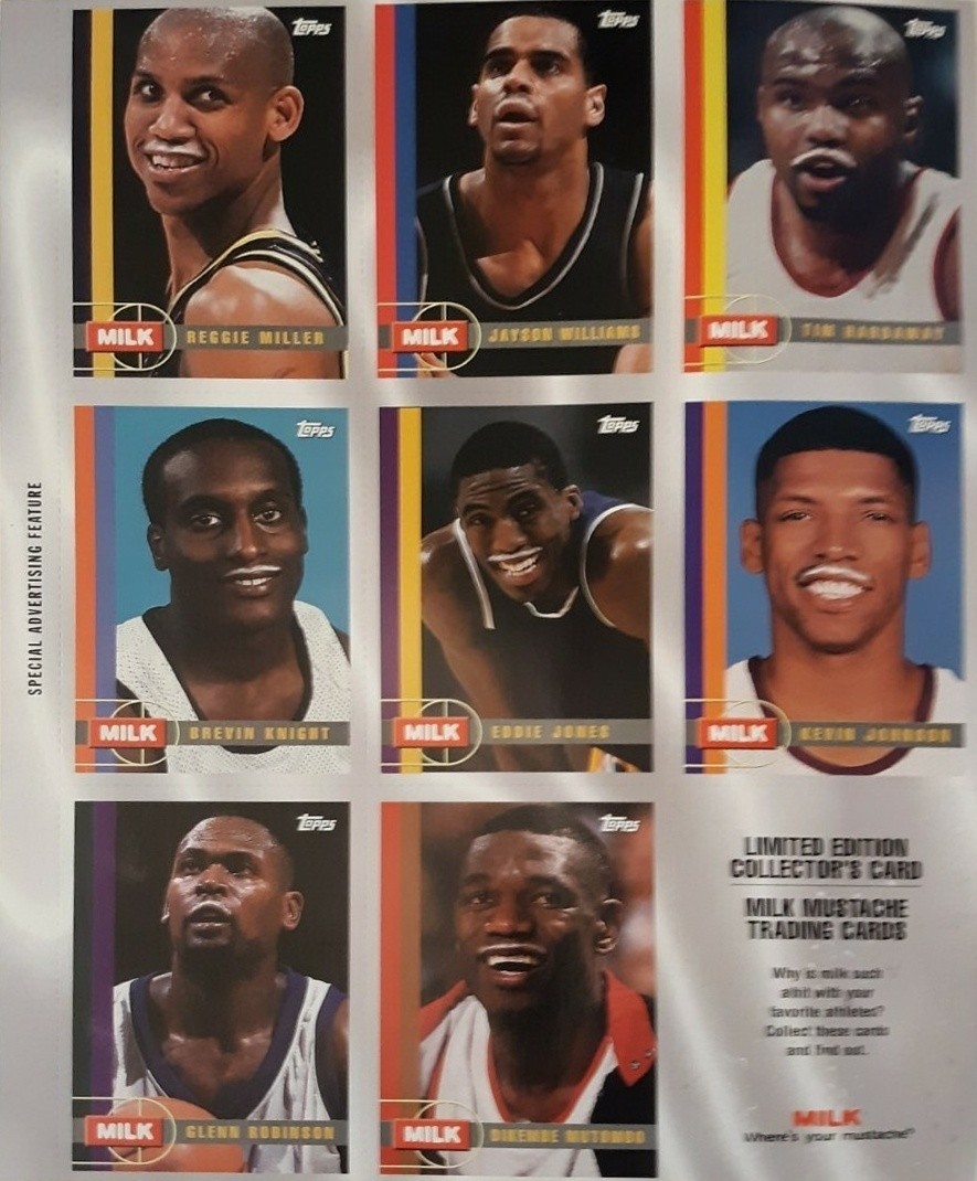 Milk Mustache Topps 1998 NBA Trading-Card Uncut Sheet (Limited Edition Collector's Cards)