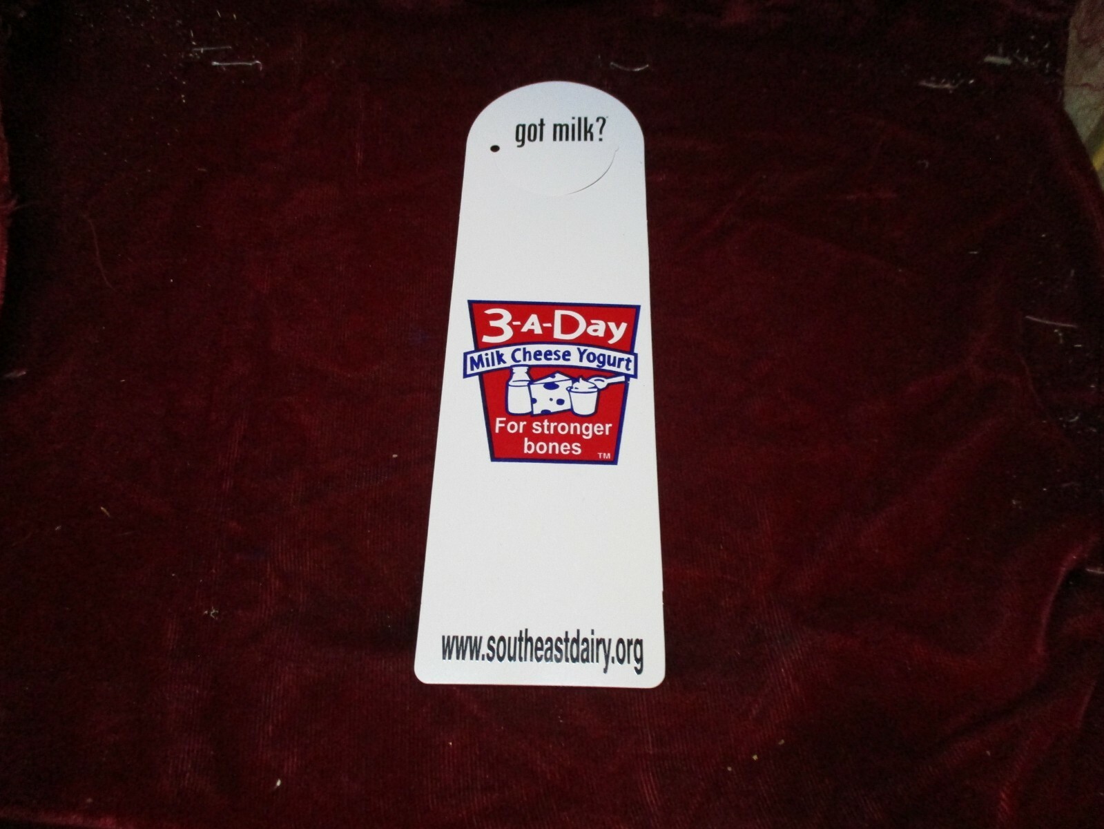 Southeast Dairy “3-A-Day” got milk? bookmark