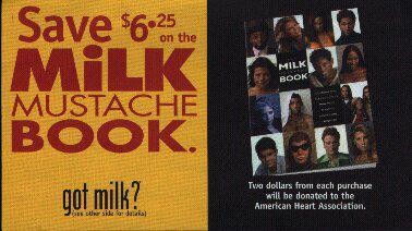 “Save $6.25 on the Milk Mustache Book” coupon card