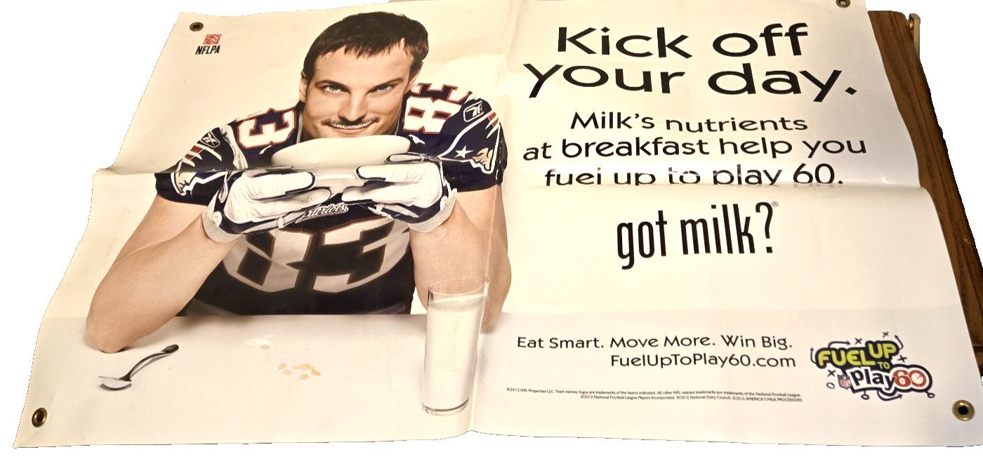 Wes Welker — “Kick off your day” Fuel Up to Play 60 got milk? poster