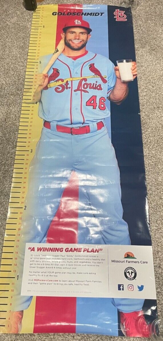 Paul Goldschmidt 'A Winning Game Plan' milk-mustache growth-chart poster (Cardinals)