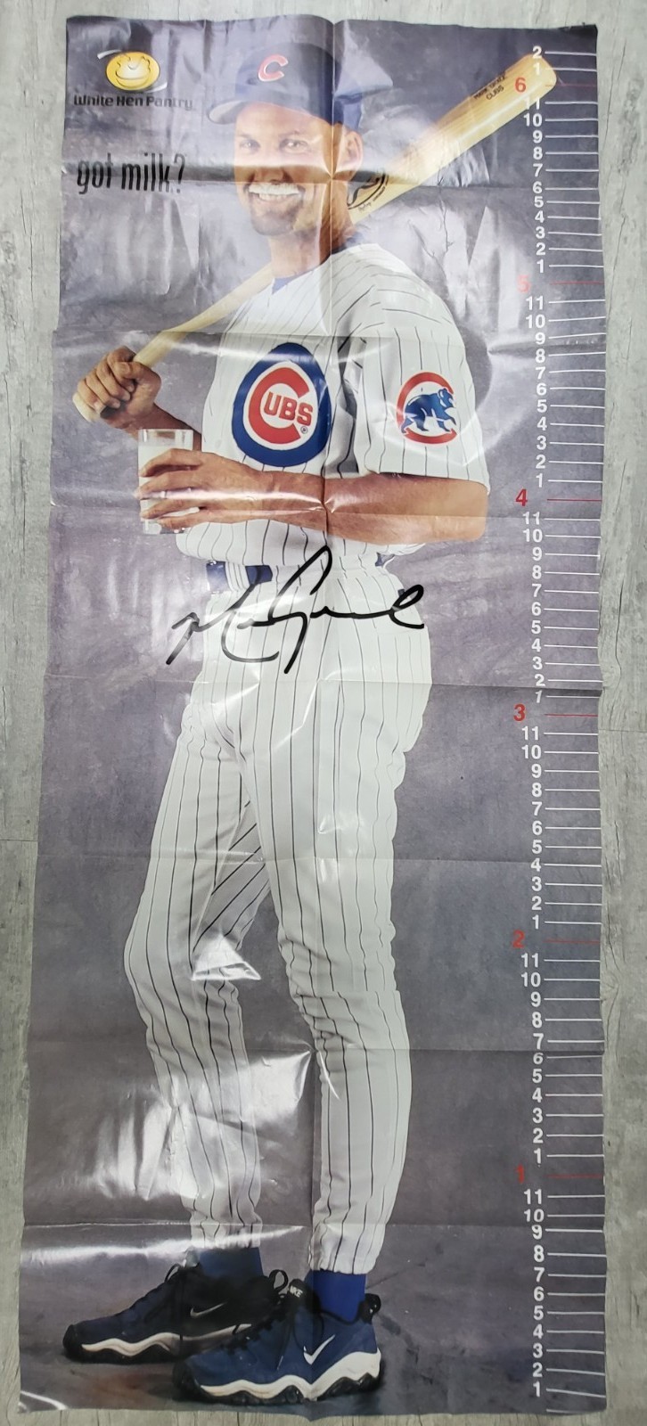 Mark Grace got milk? growth-chart poster (Cubs, White Hen Pantry)