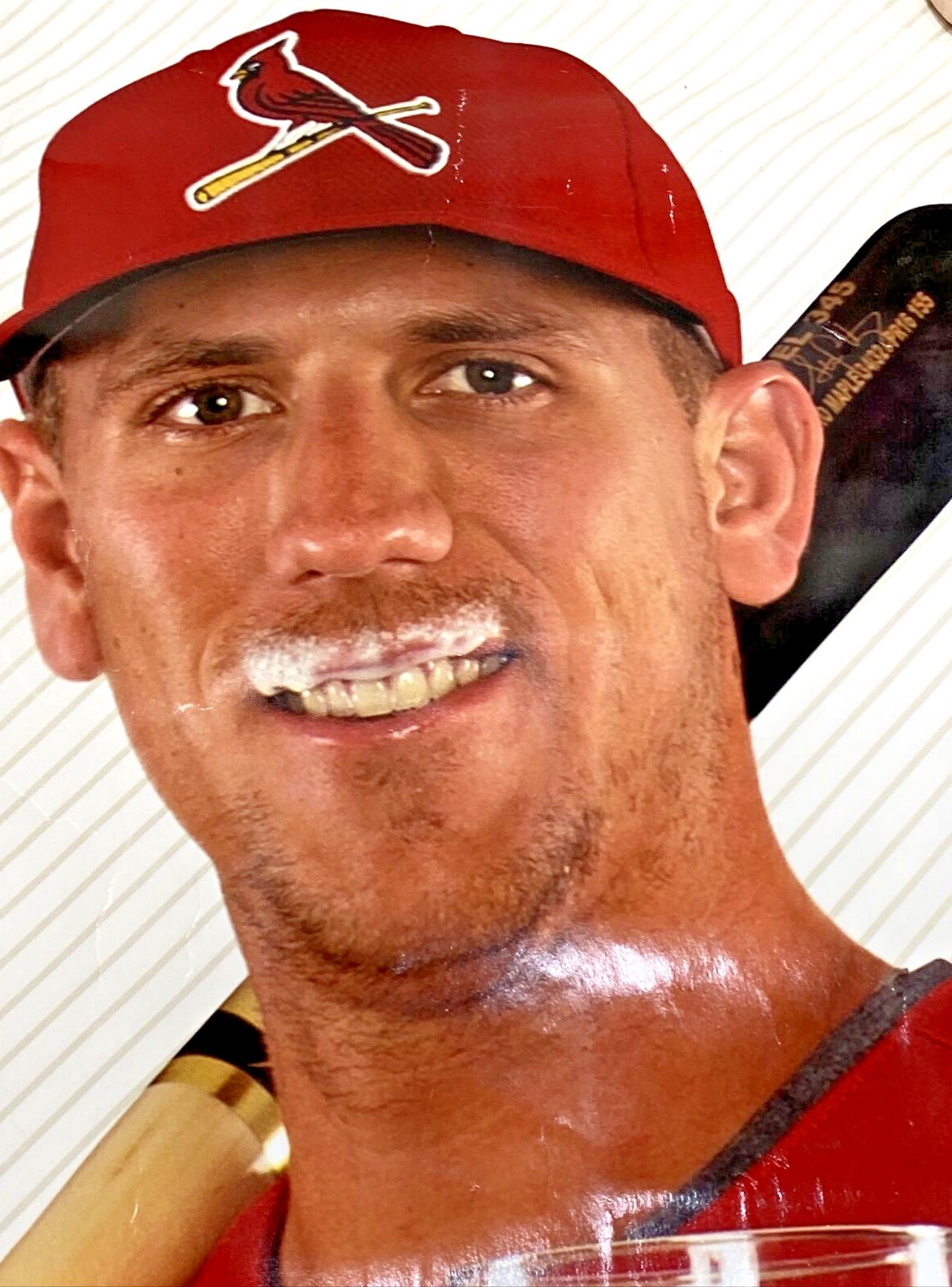 Stephen Piscotty milk-mustache growth-chart poster (Cardinals)