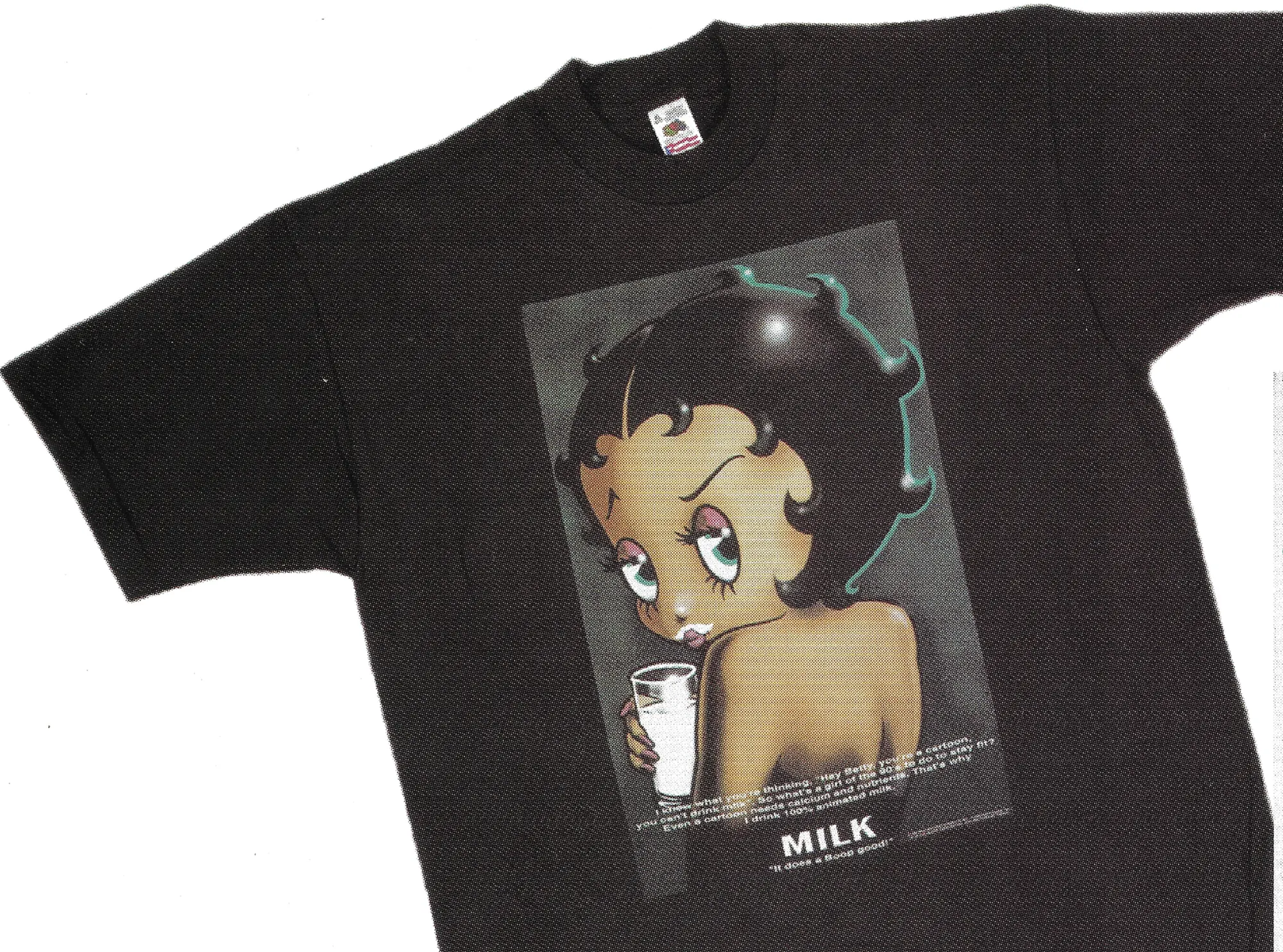Betty Boop “MILK — It does a Boop good!” parody T-shirt